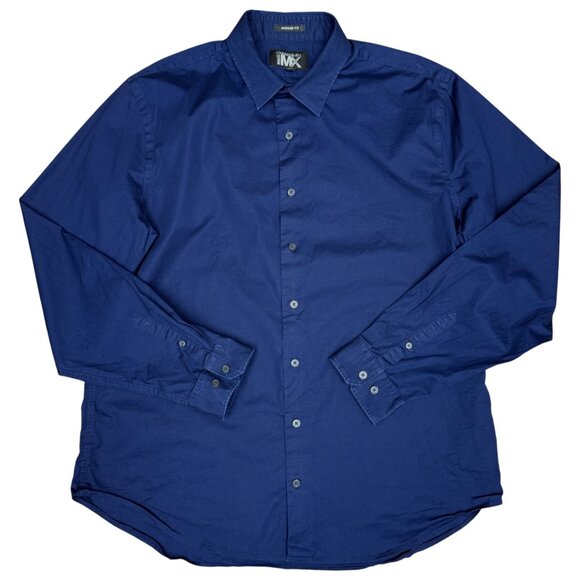 Men's EXPRESS 1MX Modern Fit Dress Shirt Navy | Size XL - Picture 1 of 6